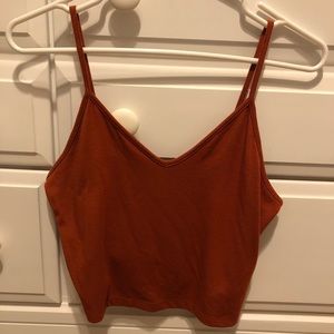 burnt orange cropped tank